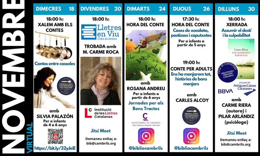 Programació de novembre de la Biblioteca Josep Salceda i Castells