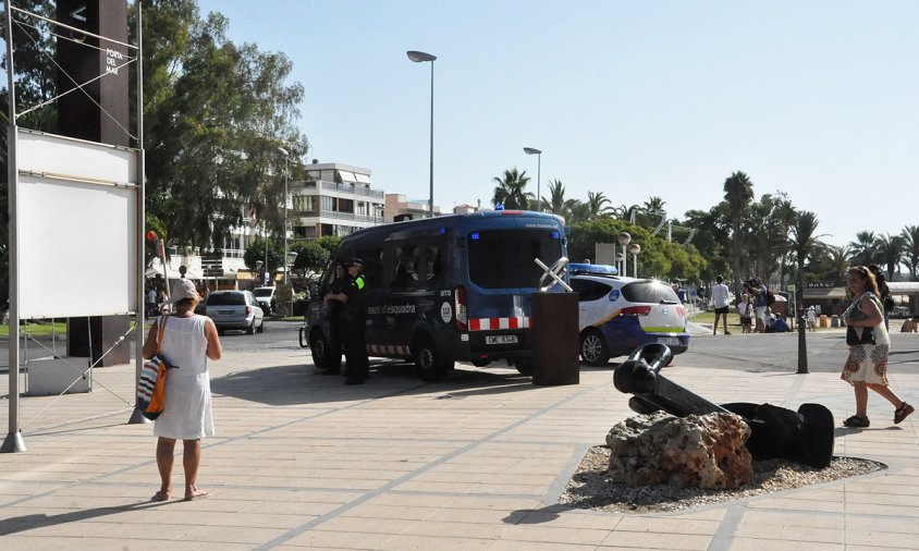 Imatge del matí següent a l'atemptat a Cambrils al lloc on es va produir