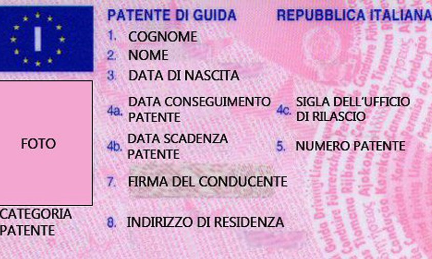 Imatge d'un carnet de conduir italià