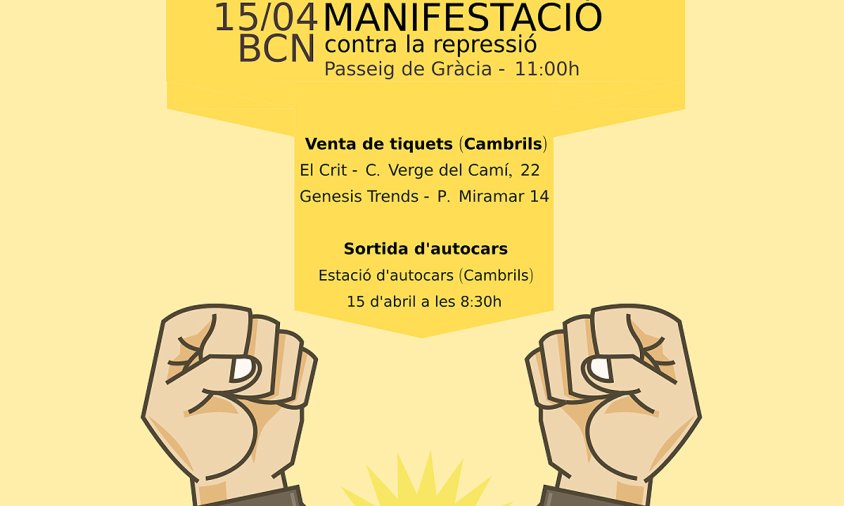 Cartell de la manifestació que es farà a Barcelona el 15 d'abril