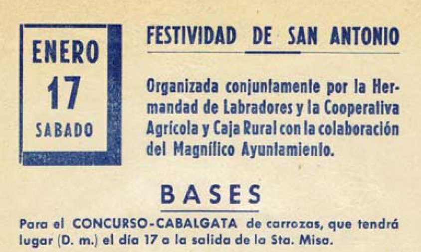 Fulletó de les bases del Concurs de carrosses de Sant Antoni 1976