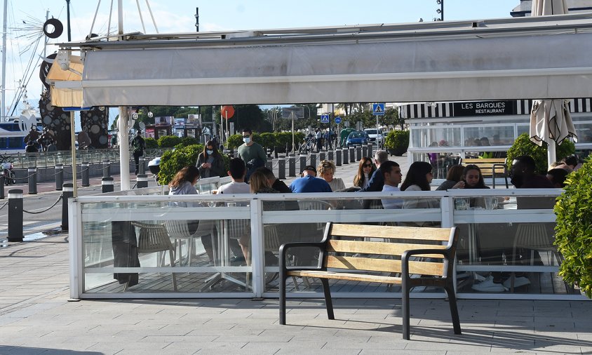 Terrassa al port de Cambrils, a finals d'aquest passat mes de novembre