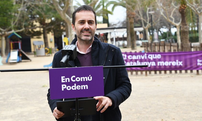 Jordi Jordan, ahir, en l'acte del parc del Pescador