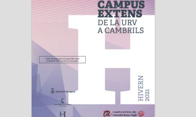 Cartell de les activitats del Campus Extens de la URV