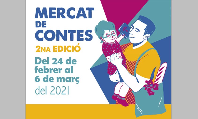 Imatge promocional de la iniciativa «Mercat de contes»