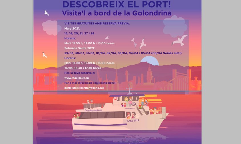 Cartell de l'activitat al Port de Tarragona