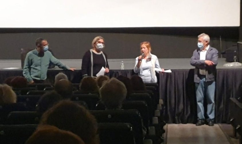 Presentació de la segona sessió de cinema solidari, aquest passat dijous a la tarda, al cinema Rambla de l'Art