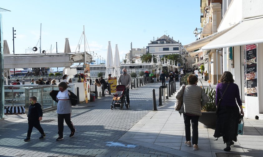 Ambient a la façana del port, aquest passat hivern
