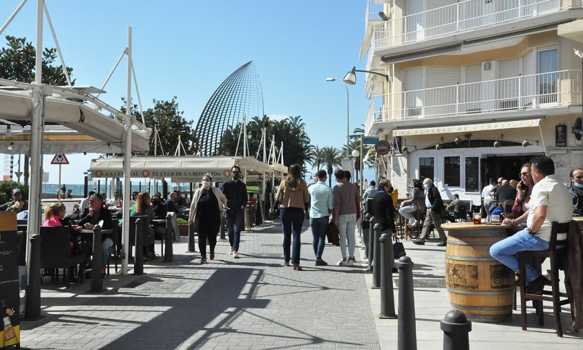 Ambient a la façana del port, aquest passat mes de març