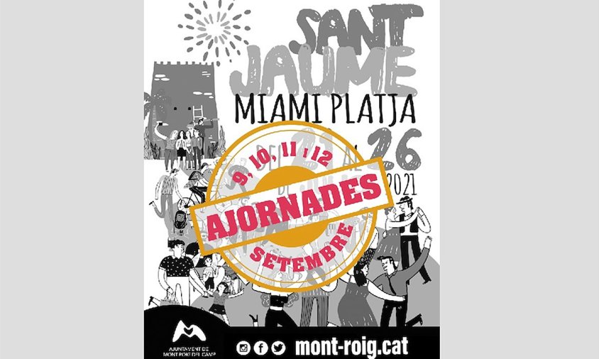 Cartell de les festes de Sant Jaume de Miami Platja ajornades