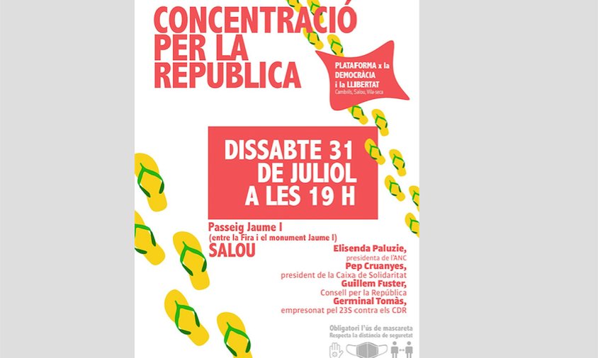 Cartell de la "Concentració per la República" que tindrà lloc a Salou el proper 31 de juliol