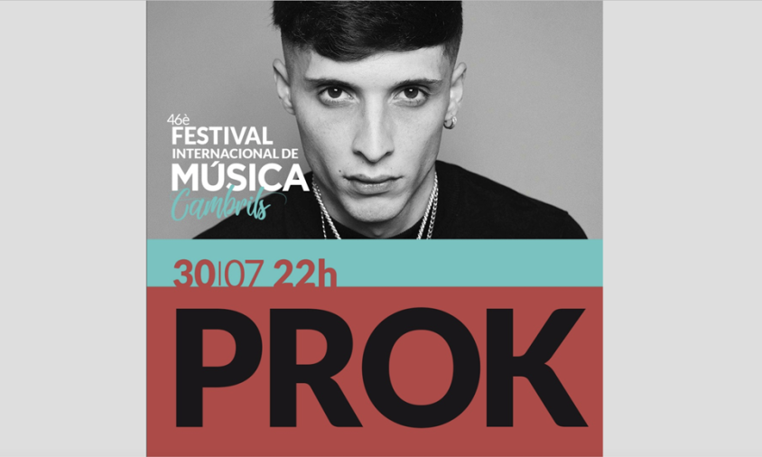 Cartell del concert de Prok al Festival Internacional de Música de Cambrils, amb l'antiga data