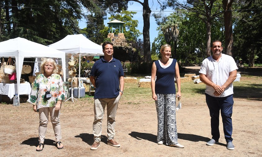 Tere Recasens, Oliver Klein, Marketa Stverakova i Enric Daza, ahir al matí, en la inuguració del Samà Slow Market