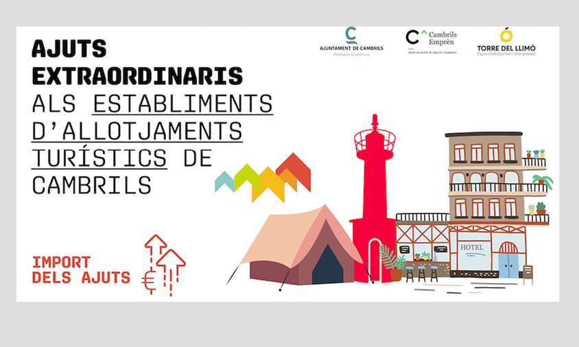 Cartell de la convocatòria d'ajuts per a establiments d'allotjaments turístics