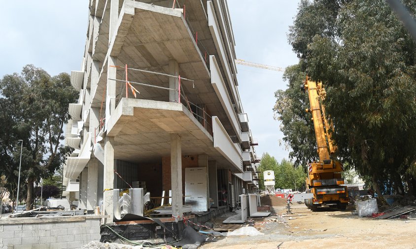 Edifici en construcció al passeig la Salle, l'abril d'aquest any