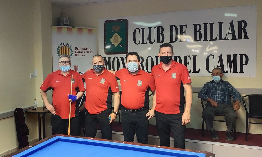 Equip del Club Billar Mont-roig que ha assolit l'ascens de categoria