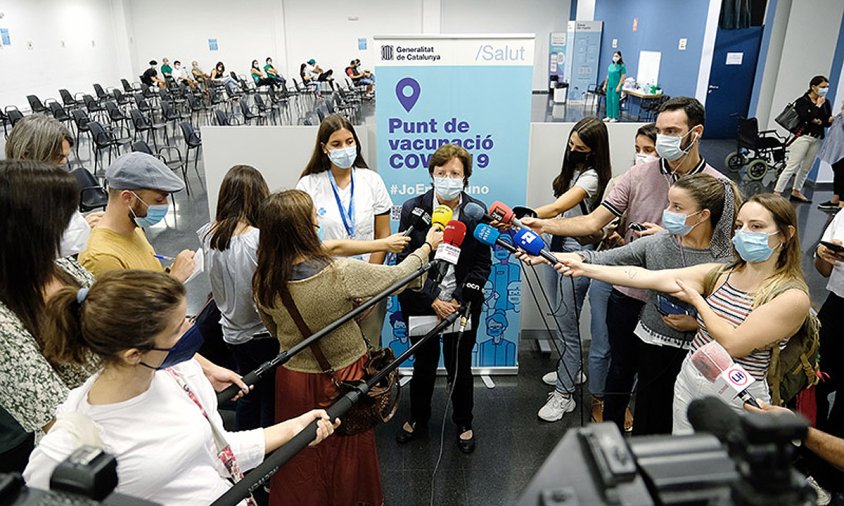 Roda de premsa de la secretària de Salut Pública, Carmen Cabezas ahir al matí