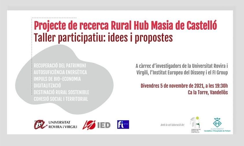Cartell del taller que s'organitzarà el proper 5 de novembre