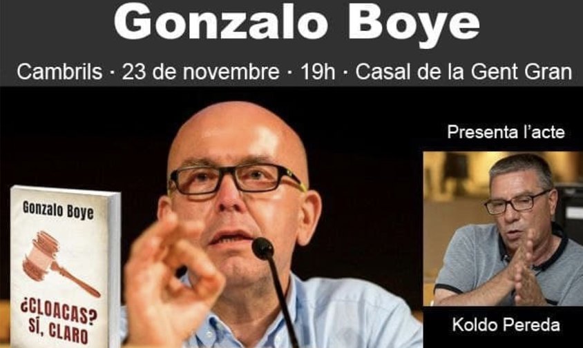 Cartell de la xerrada-col·loqui de Gonzalo Boye a Cambrils