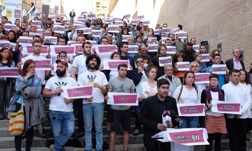 Els CDR del Camp de Tarragona es van concentrar, ahir a la tarda a les escales del Palau de Congressos de Tarragona