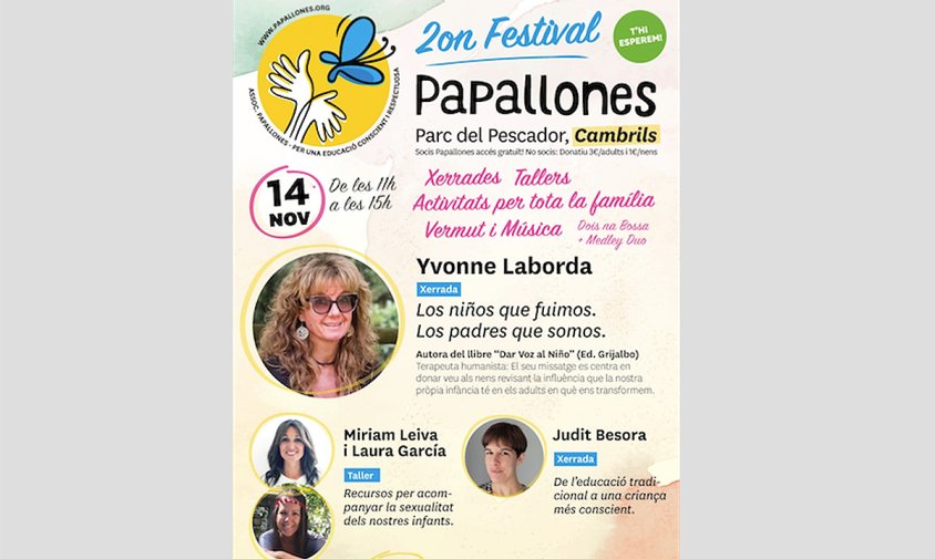 Cartell del Festival Papallones que se celebrarà aquest proper diumenge al parc del Pescador
