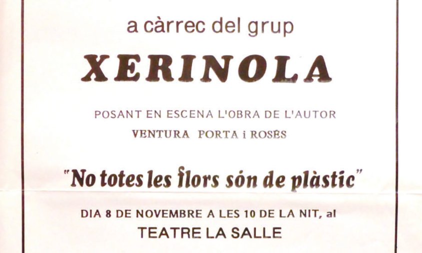 Cartell de l'obra de teatre «No totes les flors són de plàstic» / Novembre 1986
