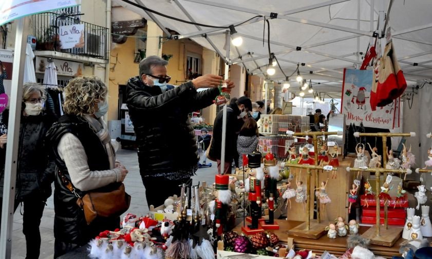Aspecte del Mercat de Nadal, en l'edició de l'any passat, a la plaça de la Vila
