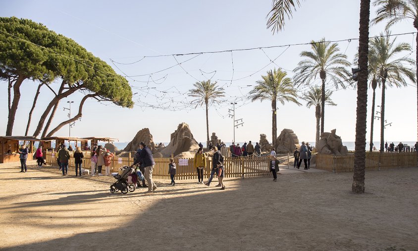 El pessebre de sorra es pot visitar al Pinar de Perruquet de la Pineda (Vila-seca)