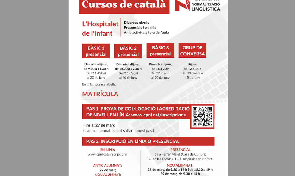 Nous cursos de català a l'Hospitalet de l'Infant
